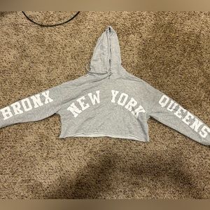Cropped grey hoodie